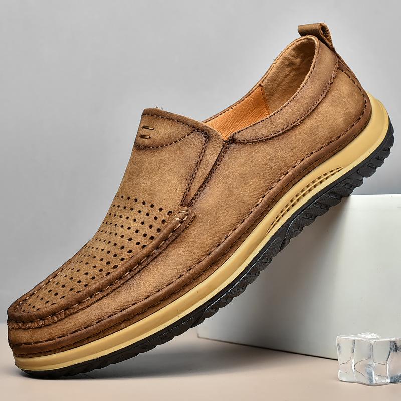 

Новая мужская обувь из натуральной кожи, дышащие лоферы, кроссовки, модные, удобные, на плоской подошве, ручной работы, в стиле ретро, для отдыха, лоферы, мужская обувь 44