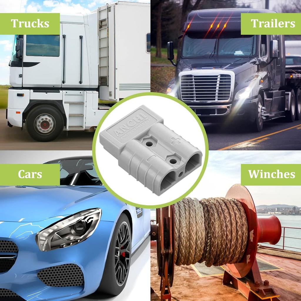 8 Pcs 50 Amp Batteries Quick Connector With 10/12 Awg 10-12 Gauge Battery Quick Connector Wire Harness Plug Kit Cables Connect Disconnect Plug For