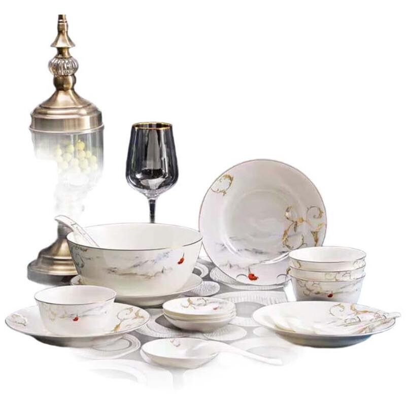 Tang Hui Autumn Thoughts 18-Piece Bone China Dinnerware Set