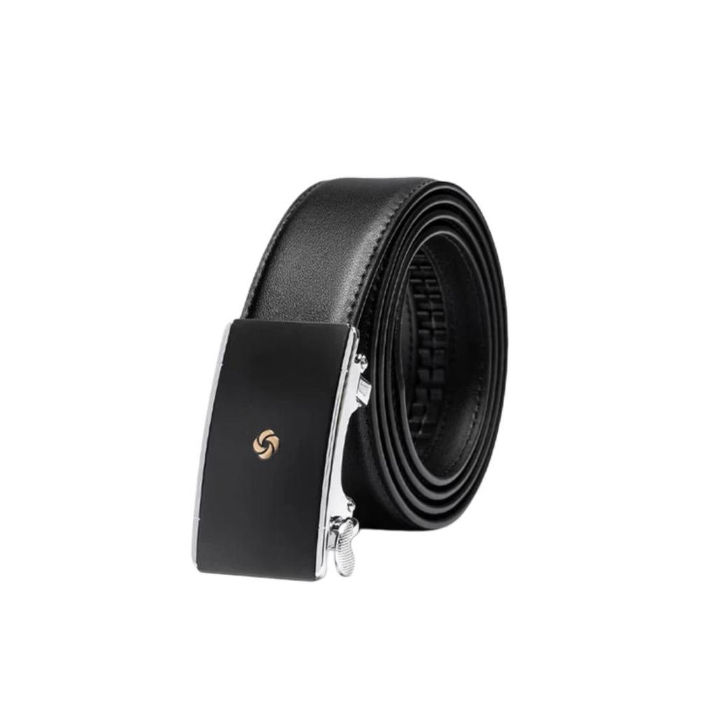 Samsonite Men's Leather Belt, High-End Cowhide Automatic Buckle Belt, TK2 Black