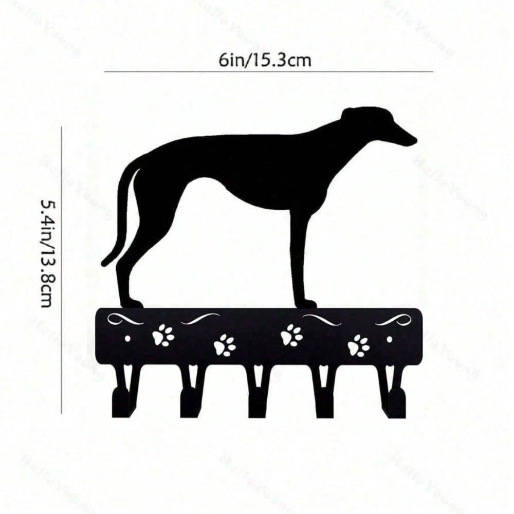 1-Pack Black Metal Dog Design Wall Hook Functional Home Decor for Hallway Entryway Storage Organization Pet Lover Gift