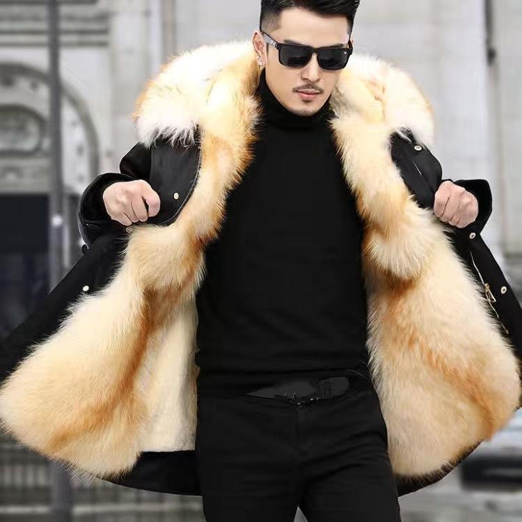 Kışlık Kürk Mont Erkek ve Kadın Orta Boy Mont Parker Takım Tilki Kürk Astar Suni Kürk
