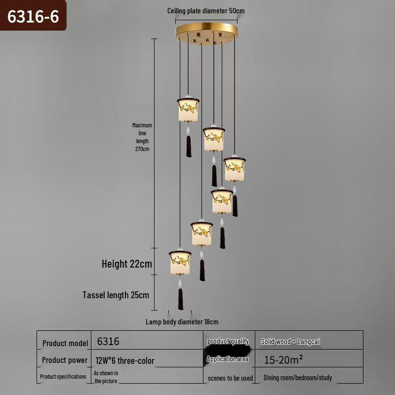 Modern Chinese Spiral Chandelier for Duplex Villas and Restaurants