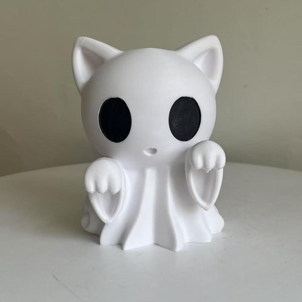 Mini Kitty Puppy Ghost Statue Creative 3D Printed Decorations Halloween Party