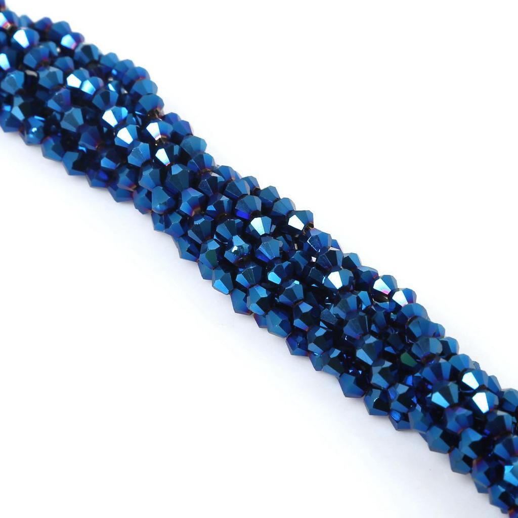 4mm Faceted Diamond Crystal Glass Beads for Handmade Hair Accessories