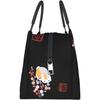 Natsume's Book of Friends Nyanko-sensei Insulated Lunch Bag with Clasp Closure, Black, Bento Box, Insulated, Cooler Bag with Zipper, Compact, Lunch Ba