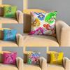 Cartoon SSmile PPrecures Cushion Cover Soft Reversible Durable Pillow Cover MultiScene Use for Home Car Daily Comfort