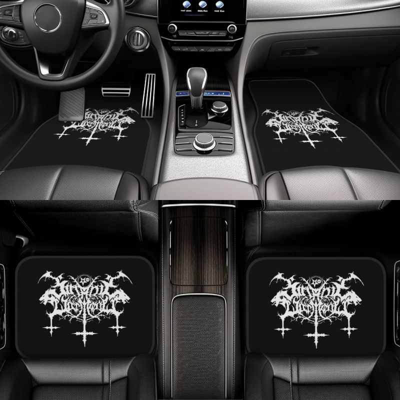 Tappetini per Auto Gothic Satanic Warmaster Neri Metal Non-Scivolo Accessori Auto Decorazione Tappetini Anteriori e Posteriori 4 Pezzi Universali