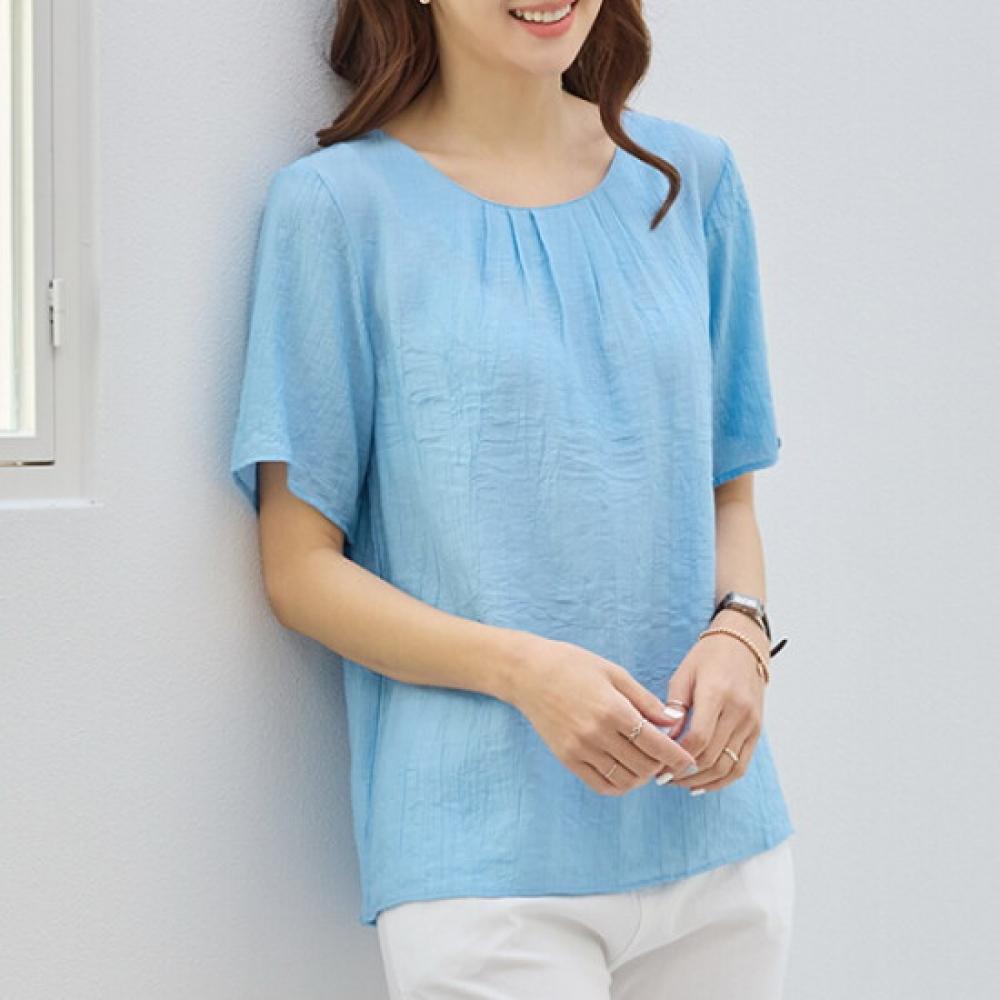 Dedra Mielingkl Linen Short Sleeve Blouse Tbe3043