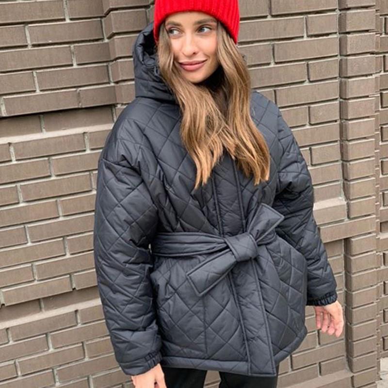 Womens Warm Hooded Down Coat With Belt Long Length Fit 85-90% Duck Fill Winter 2026