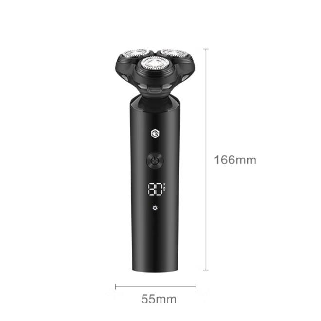 Jingdong Jingzao Digital Display Three-Head Shaver Portable Model, Long Battery Life Portable Electric Razor, Rotating Washable Electric Shaver