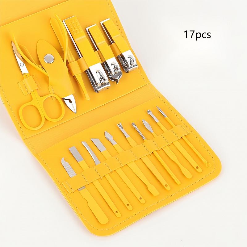 2026 17-Piece Manicure & Nail Clippers Set жёлтый
