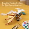 3D Printed Dragon Joint Movable Model Ornament - Colorable Boys' Toy Figurine For Children'S Gift