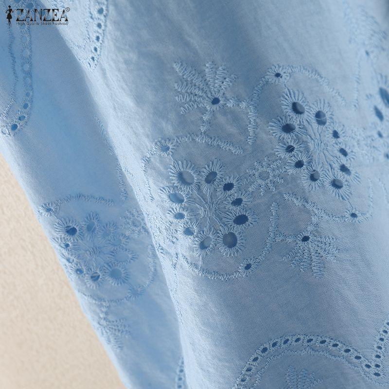 ZANZEA Women Casual Round Neck Summer Sleeveless Patchwork Crochet Tank Tops