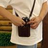 TOURBON Gardening Pouch, Pruning Shears Pouch, Leather Scissor Case Bag, Gardening, Florist, Waist Pouch, with Shoulder Strap (Dark Brown)