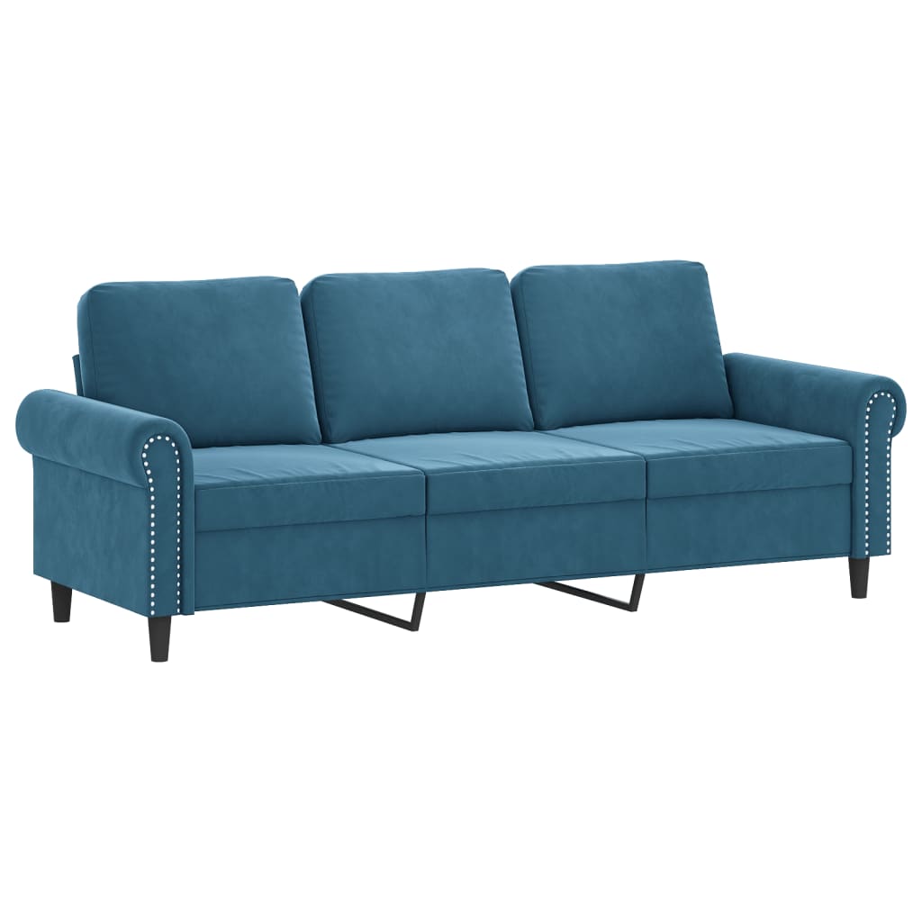 4-Cz. Relaxation Set With Cushions, Blue, Velvet