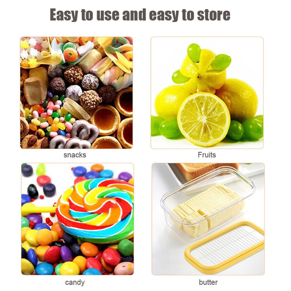Butter Cheese Cutting Storage Box Airtight Rectangular Food Container for Kitchen Refrigerator Organization