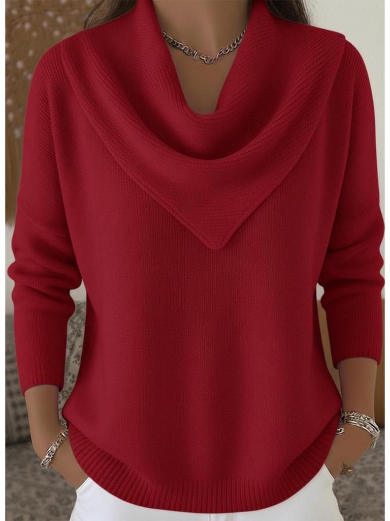 2025 Women's Autumn/Winter Solid Color Long Sleeve Sweater
