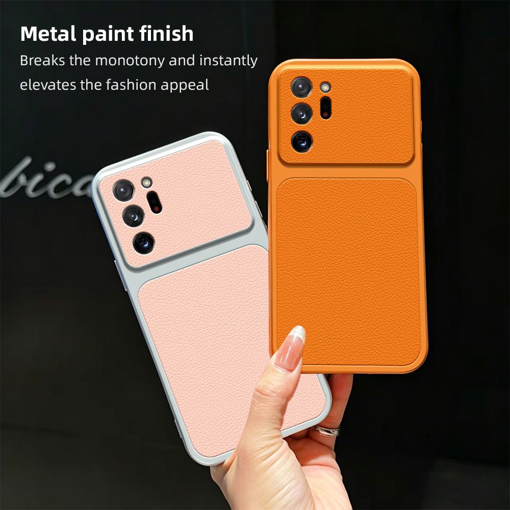 Phone Case For Samsung Galaxy Note 20 Ultra Candy PU Lambskin Camera Protection Soft Back Cover Galaxy Note 20