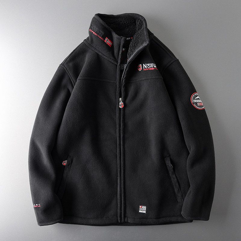 Winter Export Tail Order Men s Cotton Clothes Fleece Sweater Outwear Black 2XL