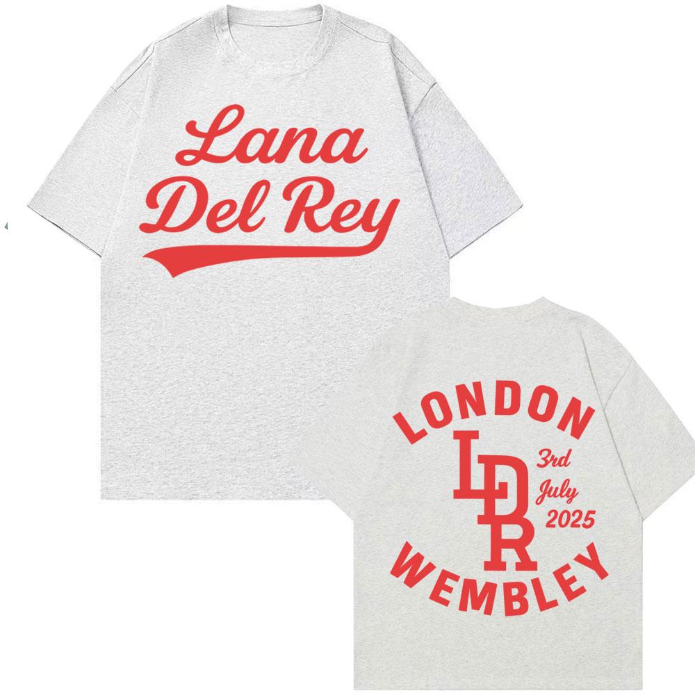 Lana Del Rey London Wembley 3rd July 2025 Tour T Shirt Unisex Womens Summer Tops High Quality Tshirt Gift Casual Fashion Tshirts