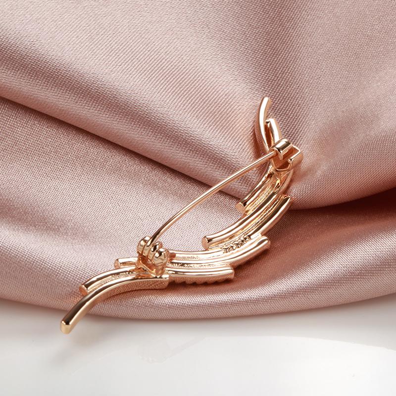 Simple Charm Full Zircon Pin Brooch For Women Daily Wedding Wear Jewelry