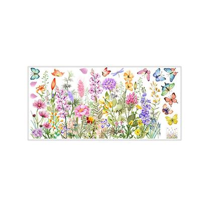 Beautiful Flowers Butterfly Wall Stickers Self-adhesive Double Sided Background Decor Decals Colorful Removable