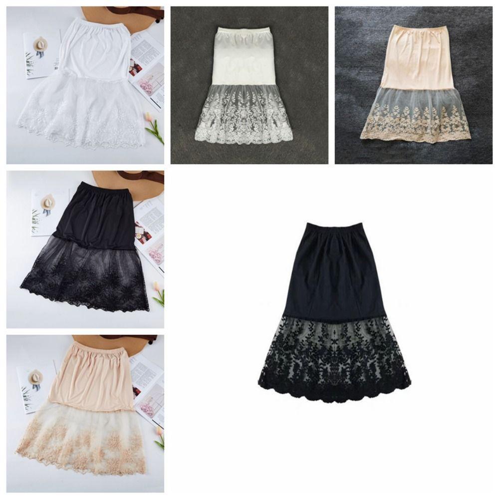 70cm Safety Skirt Petticoat Flower Lining Petticoat Women Soft Lace Underskirt Slips Spring