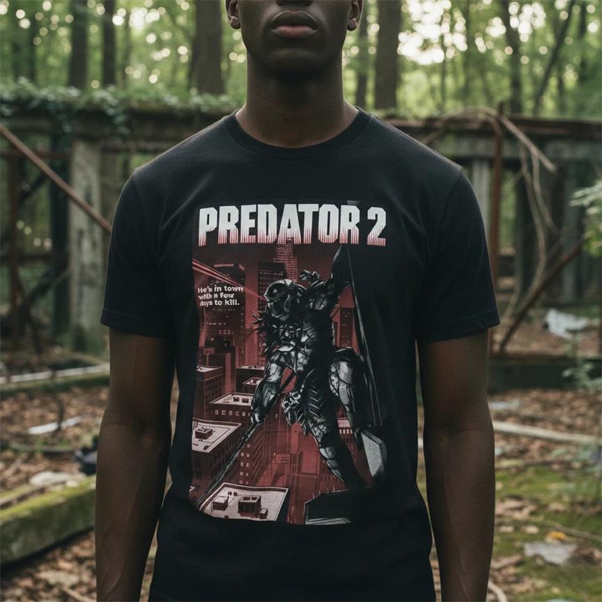 Predator Shirt City Hunter Vintage 90s Action Movie Tee Sci Fi Horror Gift S-4XL M