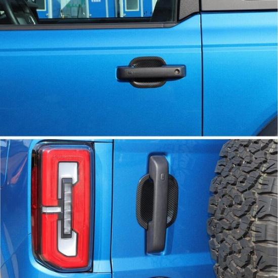 Car Door Handle Bowl Cover Trim For Ford Bronco -2024 Accessories ABS Carbon