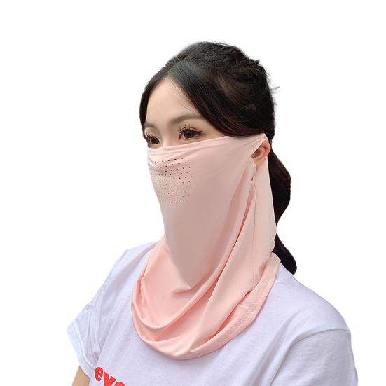 Sun Protection Guard Quick-Drying Fabric Ice Silk Face Guard with Breathable Mesh Elastic Earhook Cooling Fabric Extended Neck Gaiter Face Guard