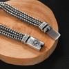 Hand-Woven Silver Men's Bracelet Fashion Trend Personality Chinese Style Retro Creative Thai Silver Jewelry Accessories
