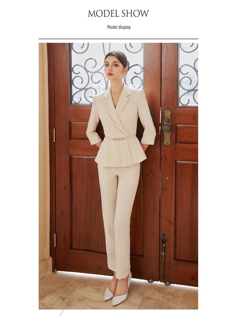 High-End Light-Colored Professional Office Suit for Medical and Beauty Professionals