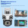 15MP 8K WiFi IP Three Lens Outdoor PTZ Camera 4X Zoom AI Tracking Surveillance Cameras Smart Security Protection CCTV Cam