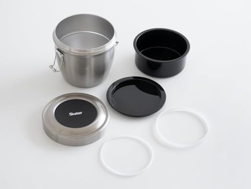 Skater Insulated Lunch Box, Bowl Type, 2 Tiers, 800ml, Large Capacity, Men's Stainless Steel Lunch Jar, Heat and Cold Insulation, Vacuum Insulated
