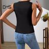 Women's Dressy Suit Vest V-Neck Button Down Blazer Waistcoat Sleeveless Crop Top Slim Fit Work Office Outfit