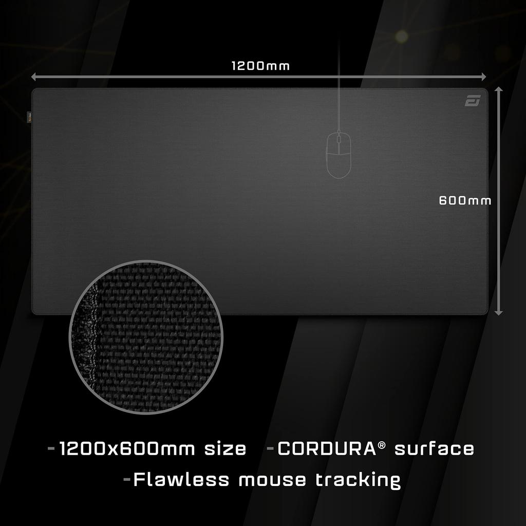 ENDGAME GEAR MPC CORDURA Gaming Mouse Pad/Desk Mat (Black, Large (1200*600*3mm))