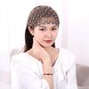 Wide-Brimmed Hollow Headband with Beads, Douyin Celebrity Style, Conceals White Hair, Versatile Headdress/Headscarf