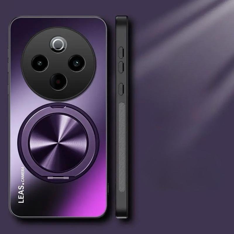 

Magnetic Holder Case for VIVO IQOO Z10 Matte Shockproof 360° Rotating Stand Phone Cover Shell for VIVO Y300 Pro T4 Funda vivo iQOO Z10 фіолетовий