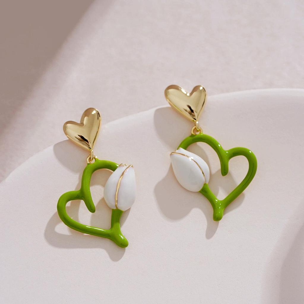 Silver Needle Dongdaemun Fresh Colorful Earrings - Simple, Versatile, Luxury Studs with a High-End Sense