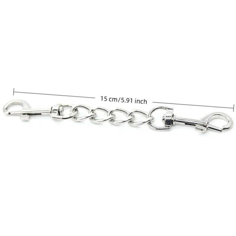 Hoyytu Adult Restraint Handcuff Double End Metal Hook Chain Portable Design for Couple Bondage Travel Intimate Use