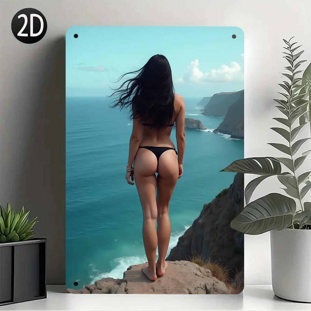 

Vintage Metal Tin Sign Retro Woman Wall Art Home Bar Decor 20x30cm світло-жовтого кольору