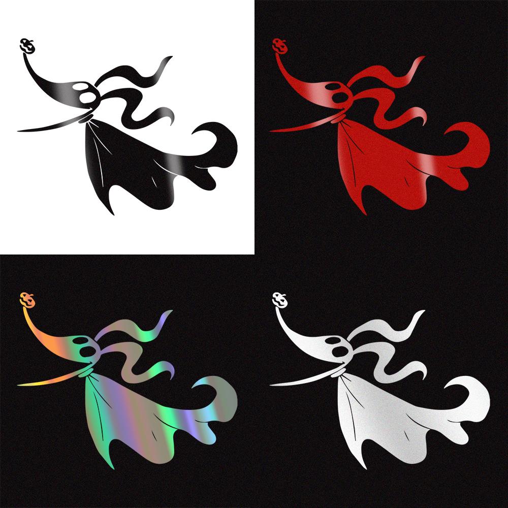 Small Town Christmas Ghost Silhouette Pumpkin Nose Reflective Car Creative Sticker Vinyl Decals Auto Universal Decor Accessories