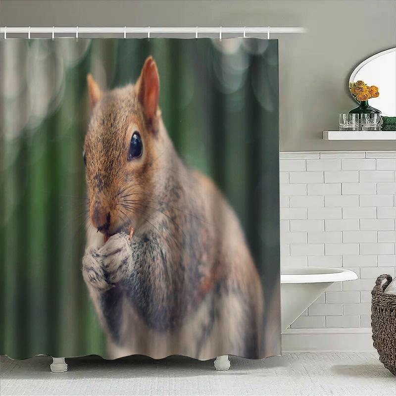 Forest Animals Shower Curtain Woodland Wildlife Nature Bathroom Decor Rustic Home Decor Vintage Shower Curtain Set Waterproof