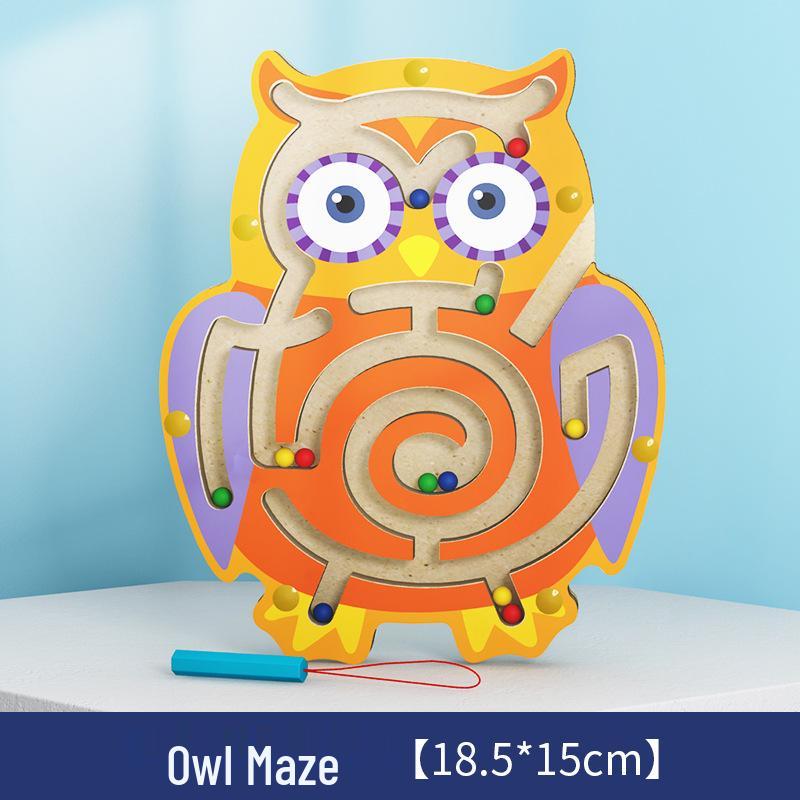 Wooden Magnetic Bead Maze Pen for Children's Education