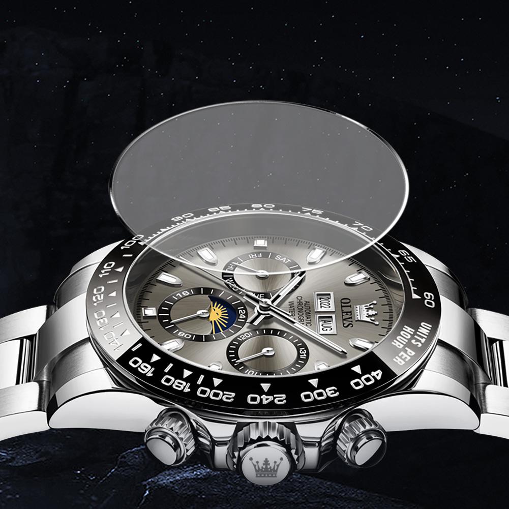OLEVS 6654 Top Watch με κουτί δώρου Τετράγωνο Πολυλειτουργικό Business Fashion Luminous Ανδρικό ρολόι
