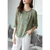 Summer New All Match Floral Chiffon Shirt Women's Summer New Loose Middle Sleeve Elegant Popularity Top