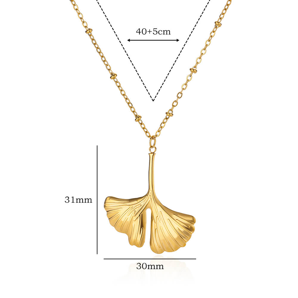 

Ginkgo Leaves Pendant Necklace for Women Gold Color Clavicle Chain Necklaces Trend Couple Wedding Jewelry Freeshipping Item
