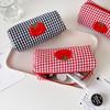Cute Tomato Plaid Pencil Case Large Capacity Soft Pen Storage Bag Stationery Pouch Organizer Cosmetic Bags Back To School Items