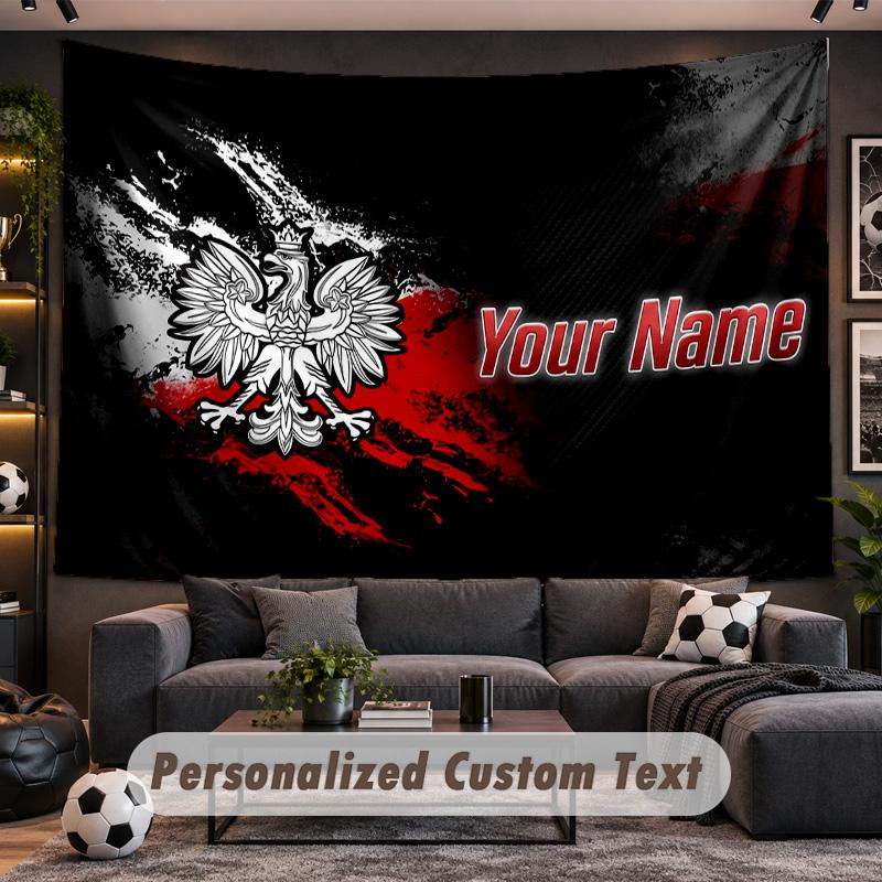 Poland Personalized Tapestry Support Custom Name, Wall Art Home Decoration